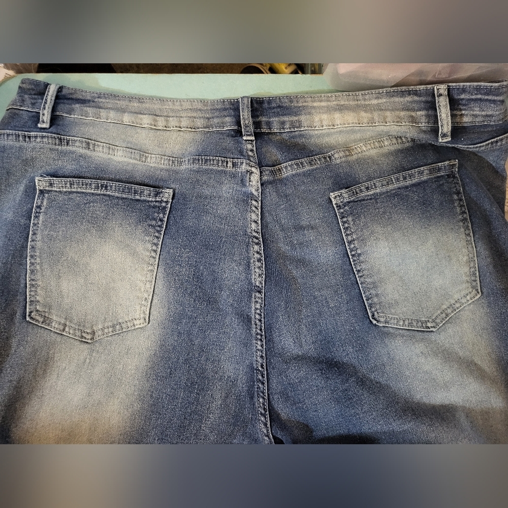 Womens Horse Embroidered Blue Denim Jeans sz 4xl(20)
